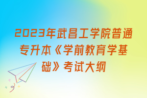 2023年武昌工學(xué)院普通專升本《學(xué)前教育學(xué)基礎(chǔ)》考試大綱