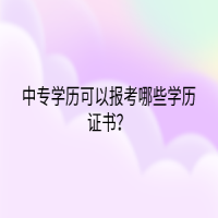 中專學(xué)歷可以報(bào)考哪些學(xué)歷證書？