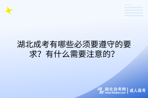 湖北成考有哪些必須要遵守的要求？有什么需要注意的？