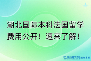 湖北國際本科法國留學費用公開！速來了解！