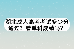 湖北成人高考考試多少分通過？看單科成績嗎？