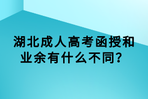 湖北成人高考函授和業(yè)余有什么不同？