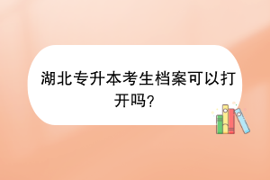 湖北專升本考生檔案可以打開嗎？