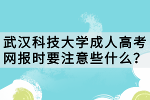 武漢科技大學(xué)成人高考網(wǎng)報(bào)時(shí)要注意些什么？