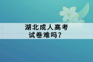 湖北成人高考試卷難嗎？