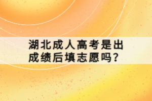 湖北成人高考是出成績后填志愿嗎？