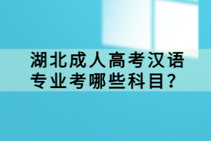 湖北成人高考漢語專業(yè)考哪些科目？