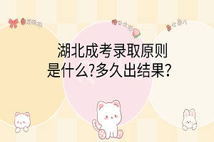 湖北成考錄取原則是什么?多久出結(jié)果？