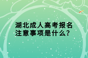 湖北成人高考報名注意事項是什么？