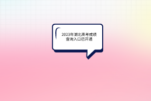 2023年湖北高考成績(jī)查詢?nèi)肟谝验_(kāi)通