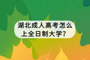 湖北成人高考怎么上全日制大學？