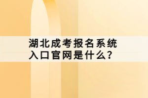 湖北成考報名系統(tǒng)入口官網(wǎng)是什么？