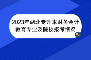 2023年湖北專升本財務(wù)會計教育專業(yè)及院校報考情況