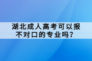 湖北成人高考可以報(bào)不對口的專業(yè)嗎？