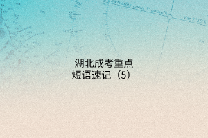 湖北成考重點(diǎn)短語(yǔ)速記（5）