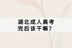 湖北成人高考完后該干嘛？