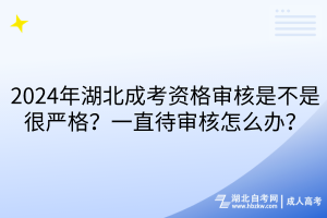 2024年湖北成考資格審核是不是很嚴格？一直待審核怎么辦？