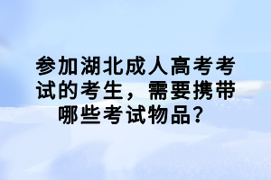 參加湖北成人高考考試的考生，需要攜帶哪些考試物品？