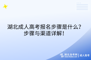 湖北成人高考報名步驟是什么？步驟與渠道詳解！