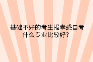 基礎不好的考生報孝感自考什么專業(yè)比較好？