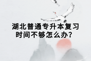 湖北普通專升本復(fù)習(xí)時間不夠怎么辦？
