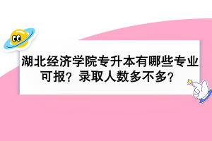 湖北經(jīng)濟(jì)學(xué)院專升本有哪些專業(yè)可報(bào)？錄取人數(shù)多不多？