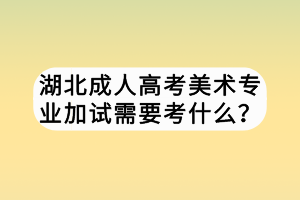 湖北成人高考美術(shù)專業(yè)加試需要考什么？