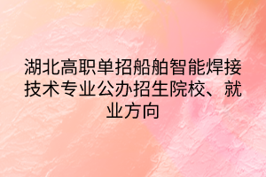 湖北高職單招船舶智能焊接技術(shù)專業(yè)公辦招生院校、就業(yè)方向