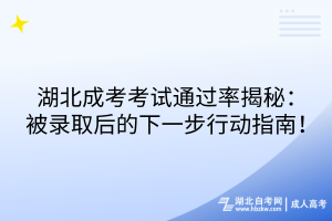 湖北成考考試通過率揭秘：被錄取后的下一步行動指南！