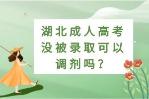 湖北成人高考沒(méi)被錄取可以調(diào)劑嗎？