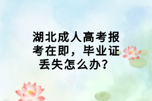 湖北成人高考報(bào)考在即，畢業(yè)證丟失怎么辦？