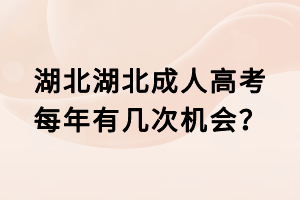 湖北湖北成人高考每年有幾次機(jī)會(huì)？