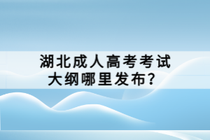 湖北成人高考考試大綱哪里發(fā)布？