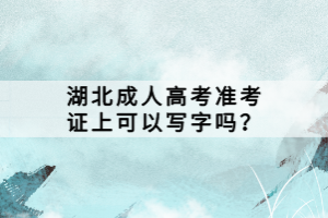 湖北成人高考準(zhǔn)考證上可以寫字嗎？