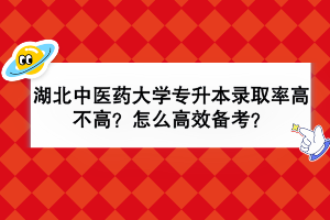 湖北中醫(yī)藥大學(xué)專升本錄取率高不高？怎么高效備考？