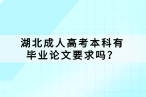 湖北成人高考本科有畢業(yè)論文要求嗎？