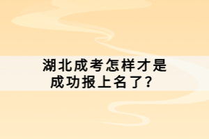 湖北成考怎樣才是成功報上名了？