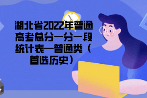 湖北省2022年普通高考總分一分一段統(tǒng)計(jì)表—普通類（首選歷史）