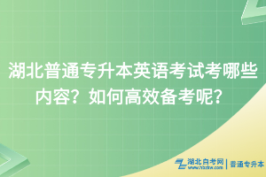 湖北普通專升本英語(yǔ)考試考哪些內(nèi)容？如何高效備考呢？