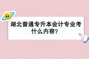 湖北普通專(zhuān)升本會(huì)計(jì)專(zhuān)業(yè)考什么內(nèi)容？