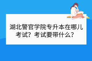 湖北警官學院專升本在哪兒考試？考試要帶什么？