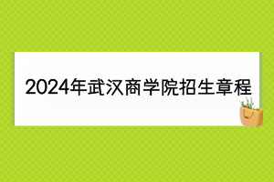 2024年武漢商學院招生章程