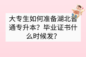 大專生如何準(zhǔn)備湖北普通專升本？畢業(yè)證書什么時候發(fā)？