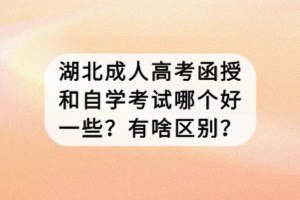 湖北成人高考函授和自學(xué)考試哪個好一些？有啥區(qū)別？