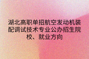 湖北高職單招航空發(fā)動機裝配調(diào)試技術專業(yè)公辦招生院校、就業(yè)方向