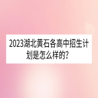 2023湖北黃石各高中招生計(jì)劃是怎么樣的？