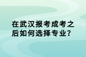 在報(bào)考武漢成考之后如何選擇專業(yè)？