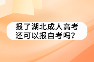 報(bào)了湖北成人高考還可以報(bào)自考嗎？