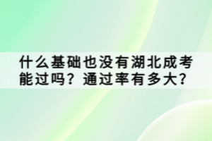 什么基礎(chǔ)也沒有湖北成考能過嗎？通過率有多大？