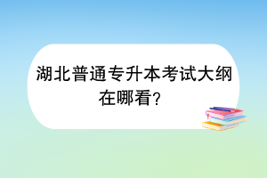 湖北普通專升本考試大綱在哪看？